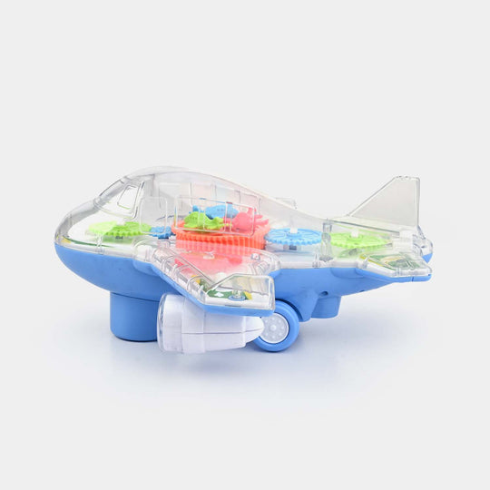 Electric Gear Plane With Light Music Toy For Kids