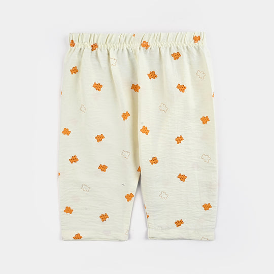 Infant Boys Viscose Night Suit Teddy & Stars - Off.White