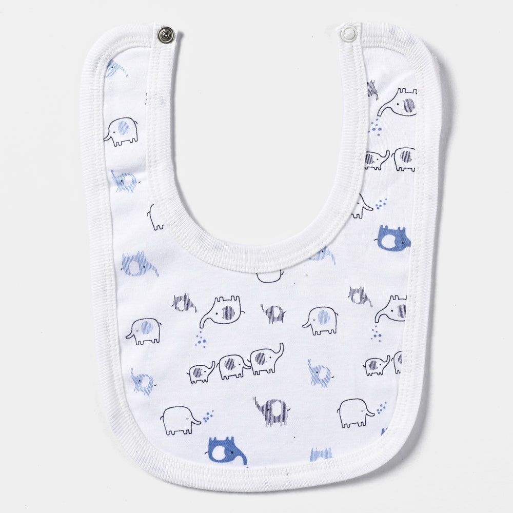 Pack OF 3 Baby Cotton Interlock Bibs Set Elephants-mIX