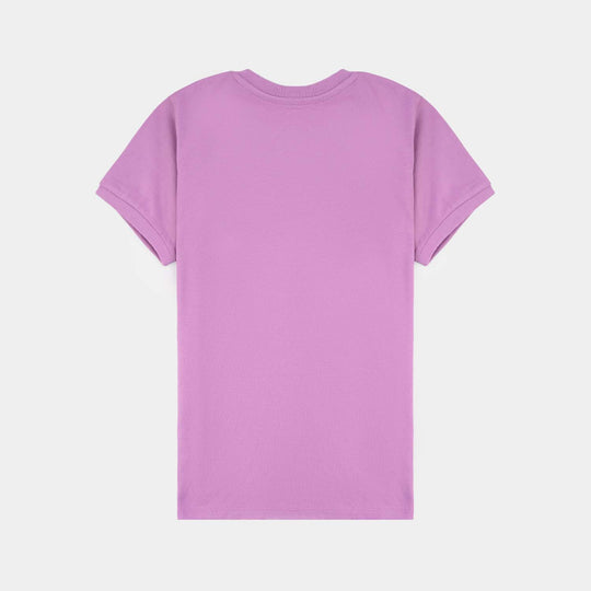 Girls Cotton Jersey T-Shirt H/S Tropical-Rad Orchid