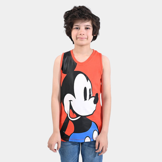Boys Slub Jersey Sando Character-C.tomato