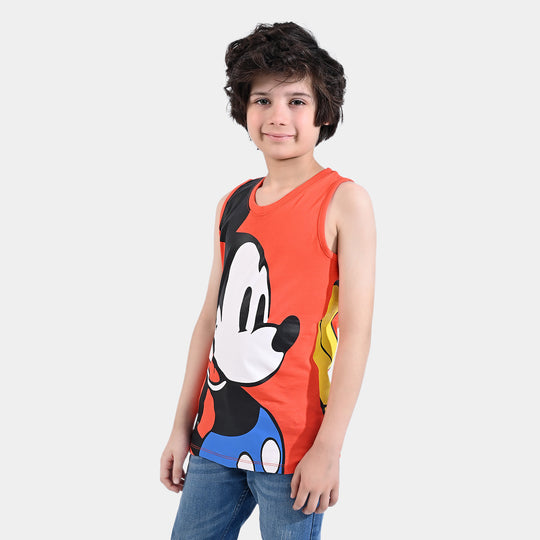 Boys Slub Jersey Sando Character-C.tomato