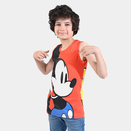 Boys Slub Jersey Sando Character-C.tomato