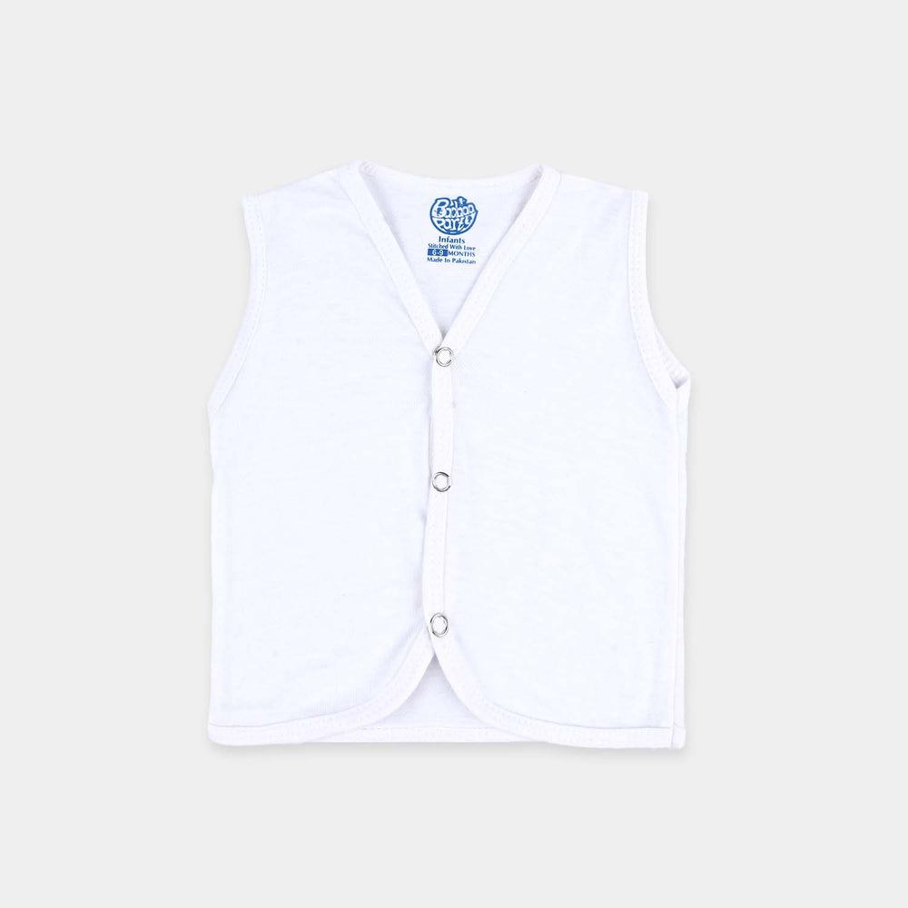 Infant Unisex Cotton Sando Vest-White