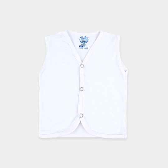 Infant Unisex Cotton Sando Vest-White