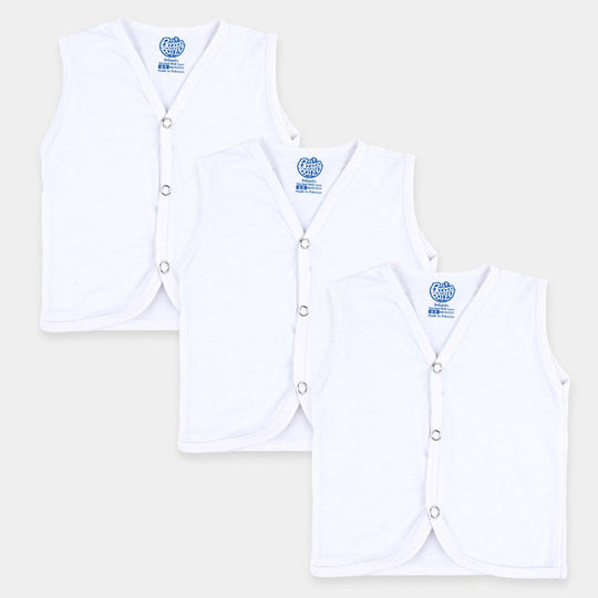 Infant Unisex Cotton Sando Vest-White