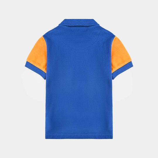 Infant Boys Cotton PK Polo Deer-C.Blue