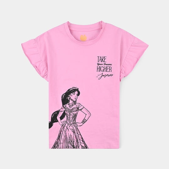 Girls Lycra Jersey T-Shirt H/S JASMINE-Hot Pink