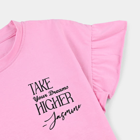 Girls Lycra Jersey T-Shirt H/S JASMINE-Hot Pink