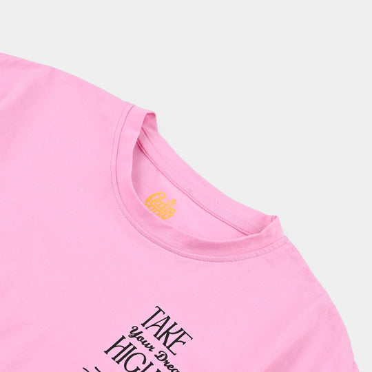 Girls Lycra Jersey T-Shirt H/S JASMINE-Hot Pink