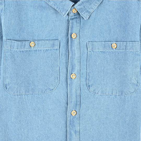 Boys Denim rigid Shirt H/S Happy Club-Ice Blue