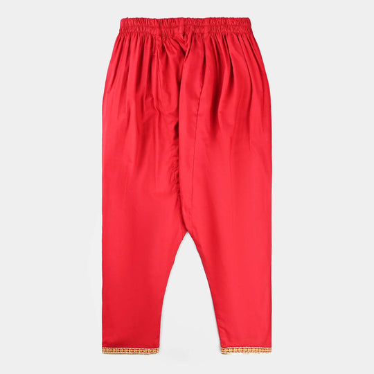 Girls Cotton Poplin Emb 2Pcs Limelight-MAROON