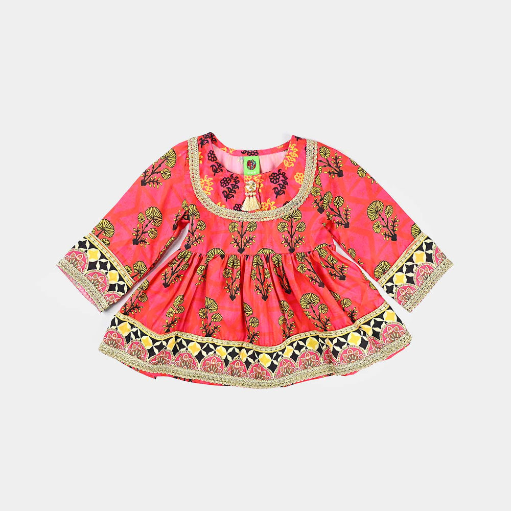 Infant Girls poly cambric 3 Pcs Raunaq-Multi