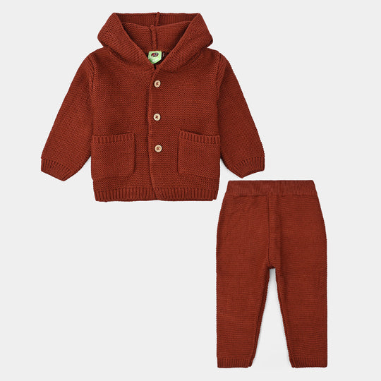 Infant Boys Acrylic Suit-Rust