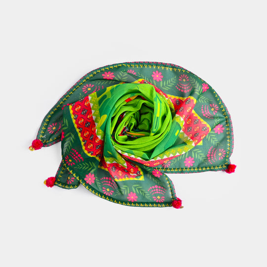 Girls Chiffon Dupatta Hamara Pakistan-GREEN