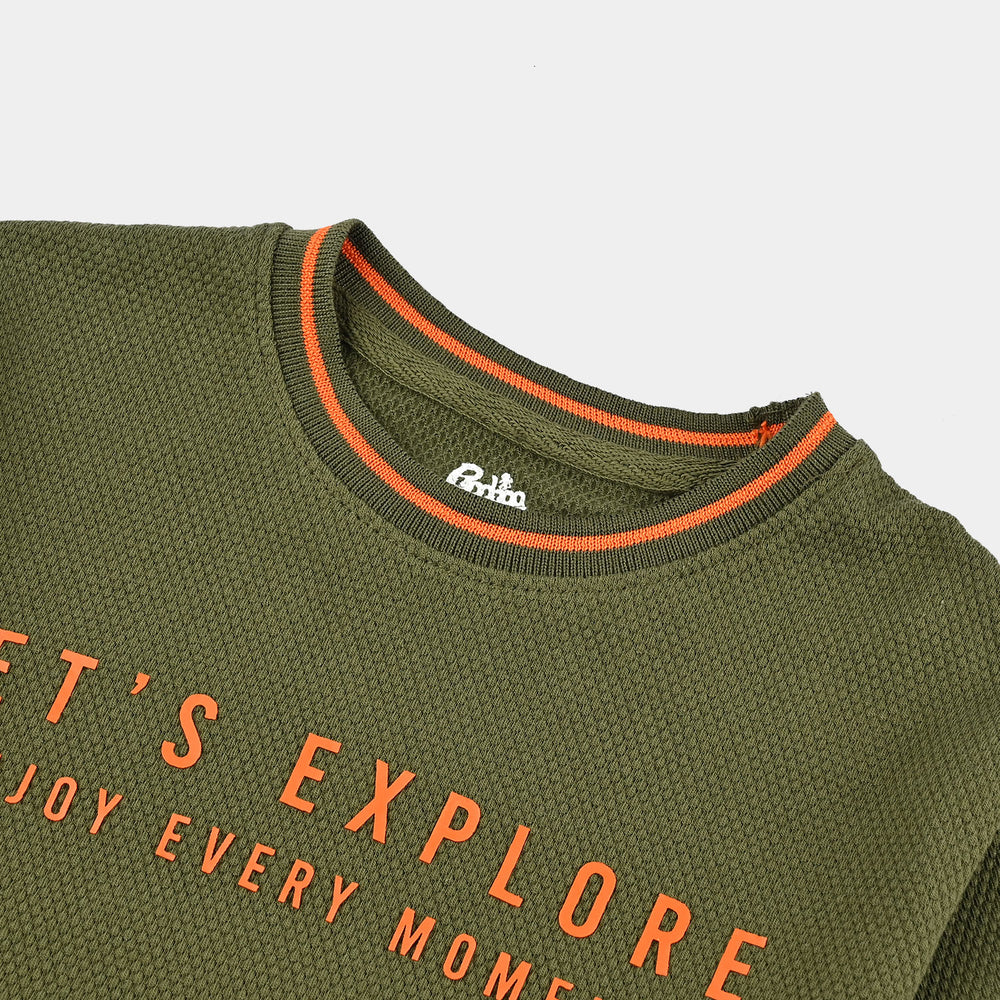 Boys Pique T-Shirt H/S Let's Explore-Cypress