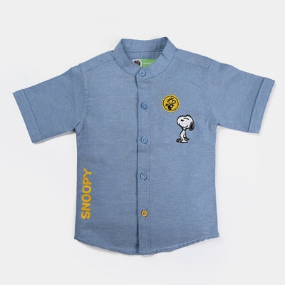 Infant Boys Oxford Casual Shirt-L/BLUE