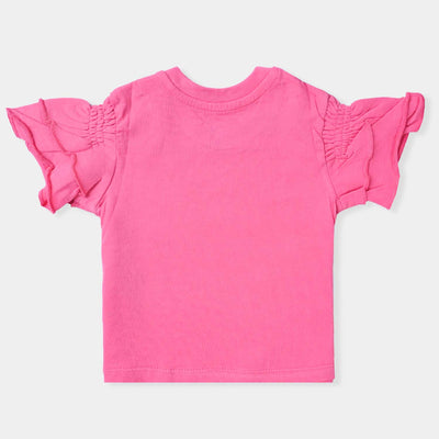 Infant Girls Cotton Jersey T-Shirt Character-Pink