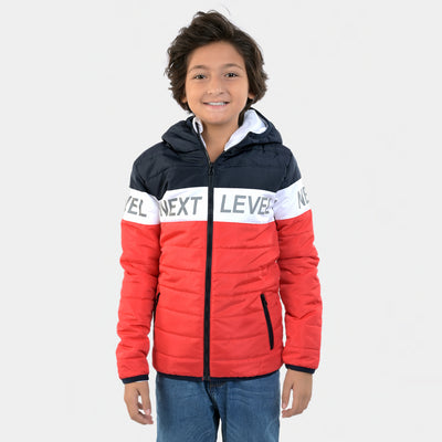 Boys Taffeta Quilted Jacket Next Level-Red