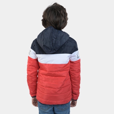 Boys Taffeta Quilted Jacket Next Level-Red