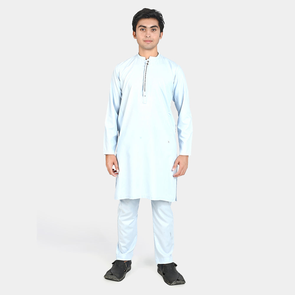 Teen Boys Poly Viscose Kurta Pajama-Sky.Blue