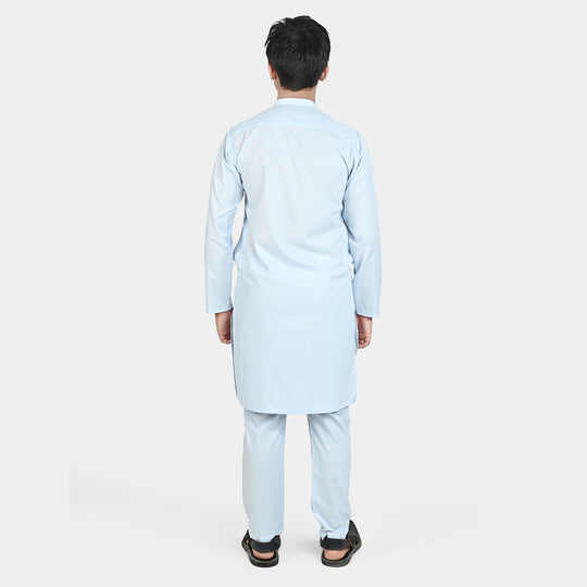 Teen Boys Poly Viscose Kurta Pajama-Sky.Blue