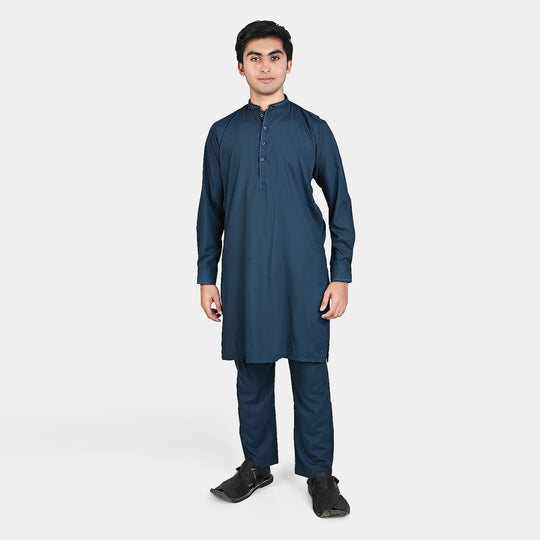 Teen Boys Poly Viscose Kurta Pajama-Teal
