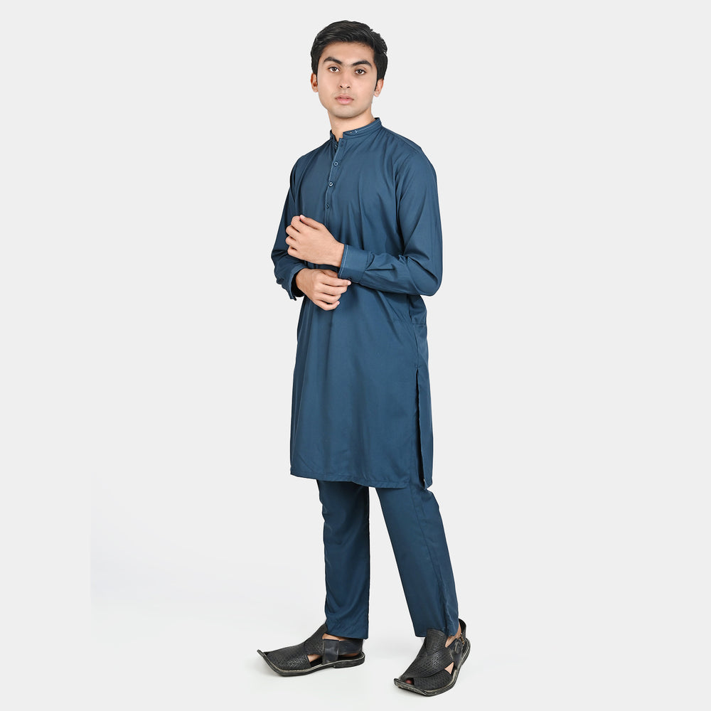 Teen Boys Poly Viscose Kurta Pajama-Teal