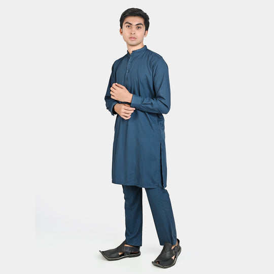 Teen Boys Poly Viscose Kurta Pajama-Teal