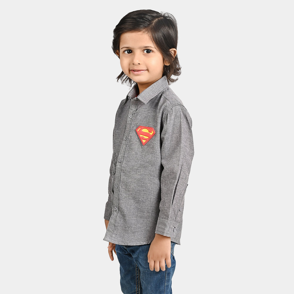 Boys Oxford Casual Shirt-GREY