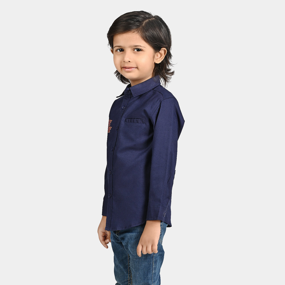 Boys Oxford Casual Shirt (Skate Zone)-NAVY