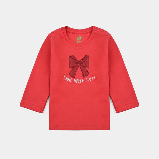 Infant Girls Cotton Interlock Suit THE BOW WORLD - Red