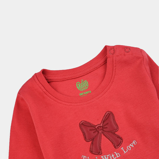 Infant Girls Cotton Interlock Suit THE BOW WORLD - Red