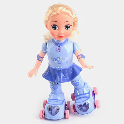 Electric Ice Skating Doll With Light & Music