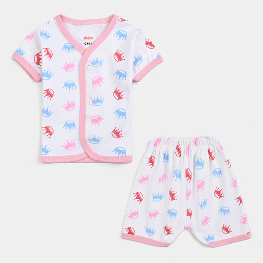 Infant Baby Cotton 2PC Set | 0-3M | Pink