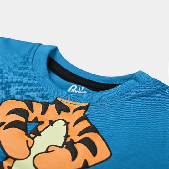 Infant Boys Slub Jersey T-Shirt Tiger-Blue