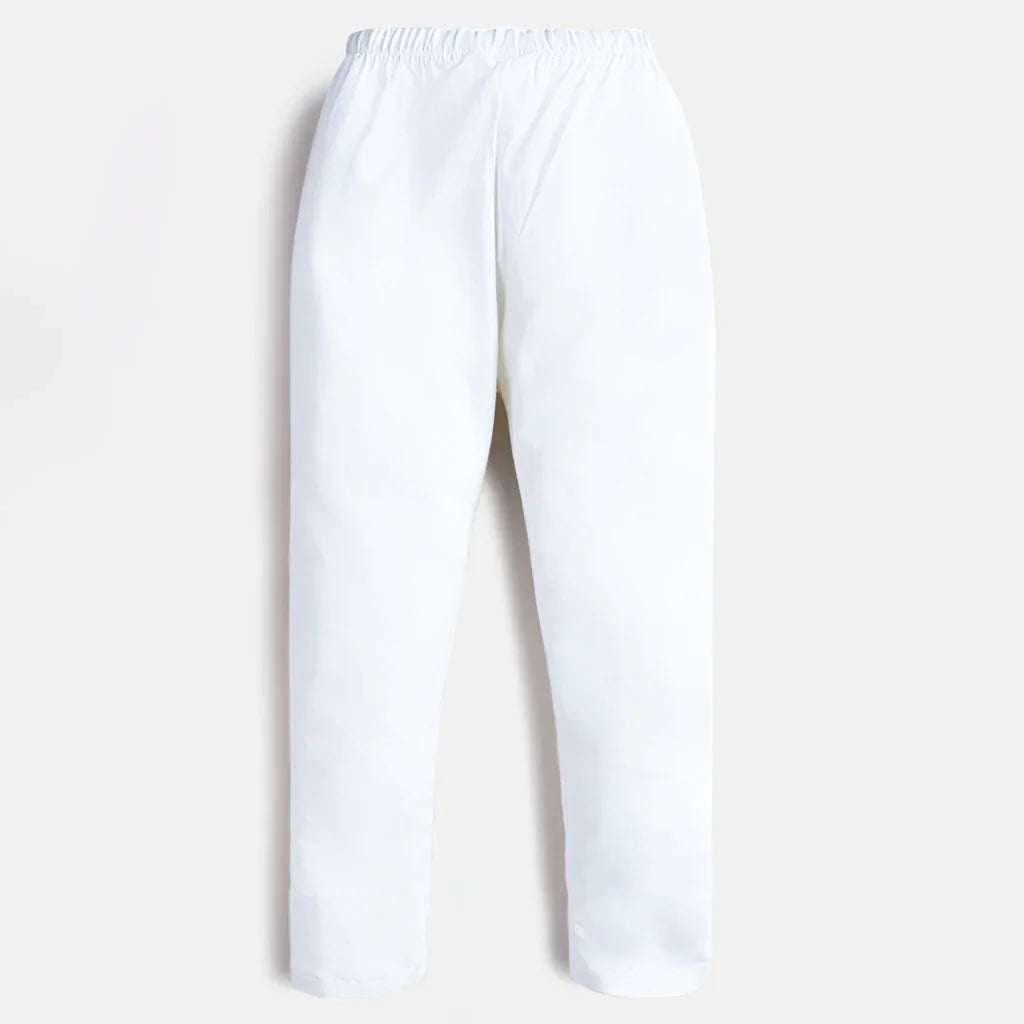 Girls Lycra Jersey Tights Basic - White