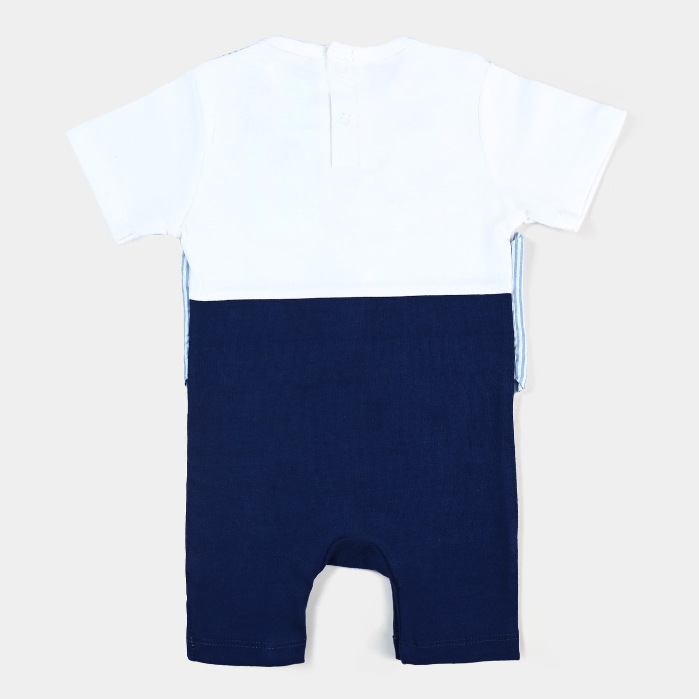 Infant Boys Cotton Interlock Knitted Romper Waist Coat Style-White