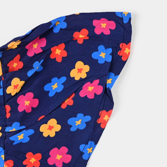 Girls Viscose Casual Frock Florita-Blue