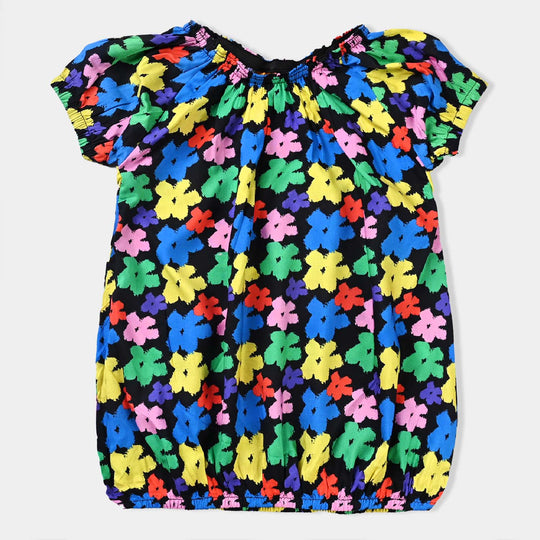 Girls Viscose Casual Top Adorable-Multi