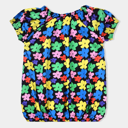 Girls Viscose Casual Top Adorable-Multi