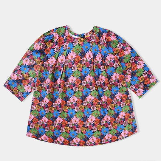 Girls Cotton Poplin Casual Frock Diva-Multi