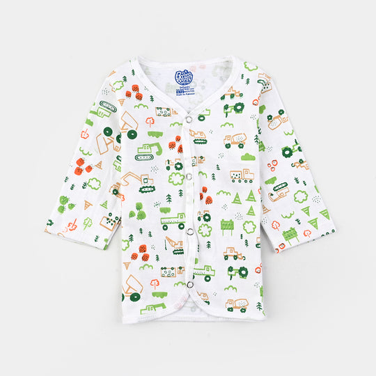 Infant Unisex Night Suit 3Pcs Set-White