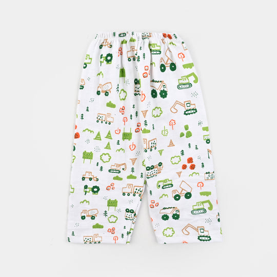 Infant Unisex Night Suit 3Pcs Set-White