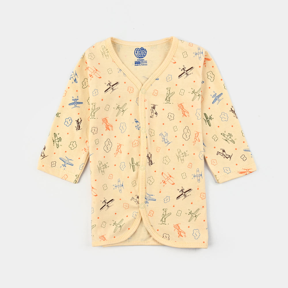 Infant Unisex Night Suit 3Pcs Set-Yellow