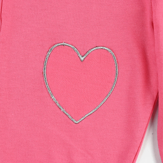 Infant Girls Jersey/Terry Pyjama Hearts-Hot Pink