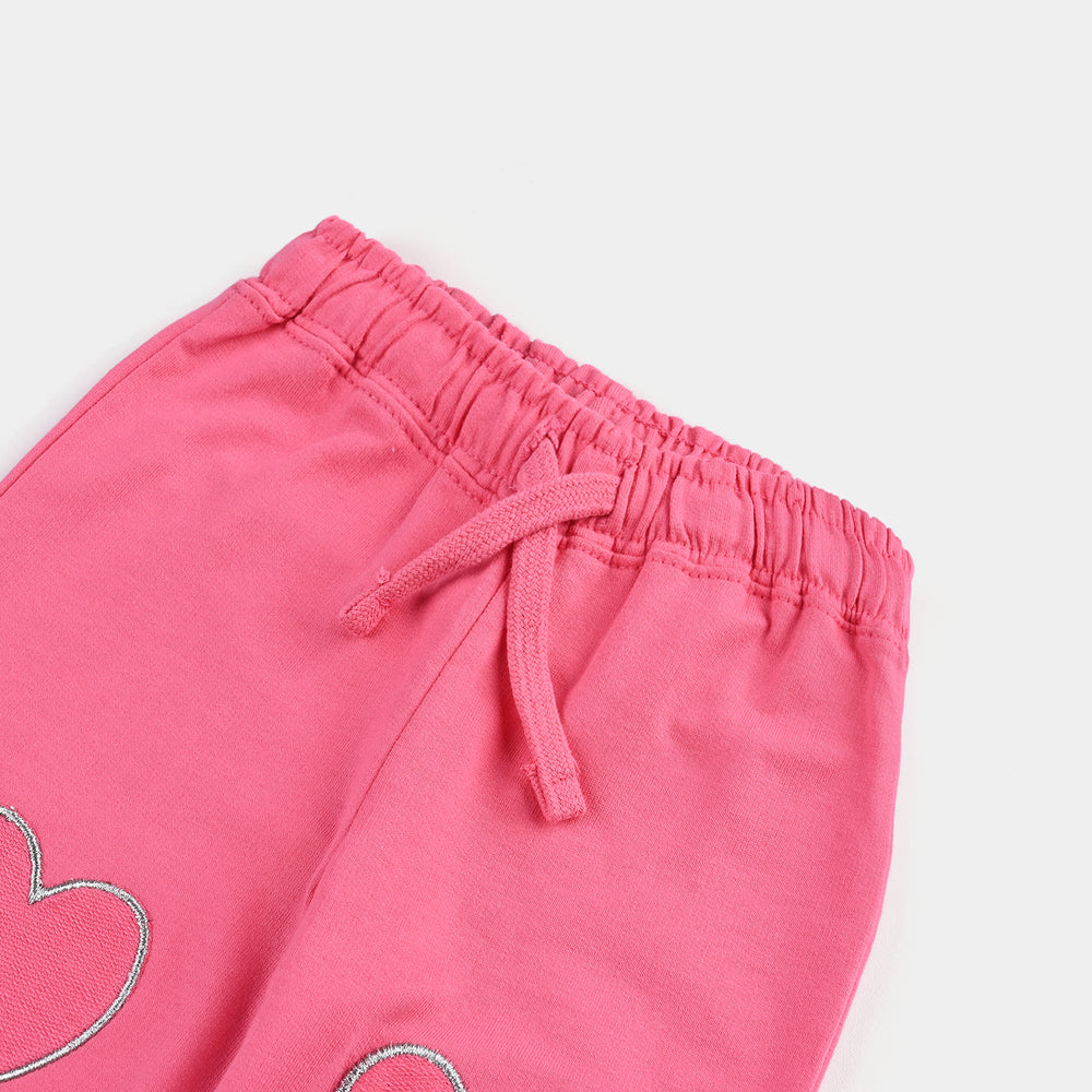 Infant Girls Jersey/Terry Pyjama Hearts-Hot Pink