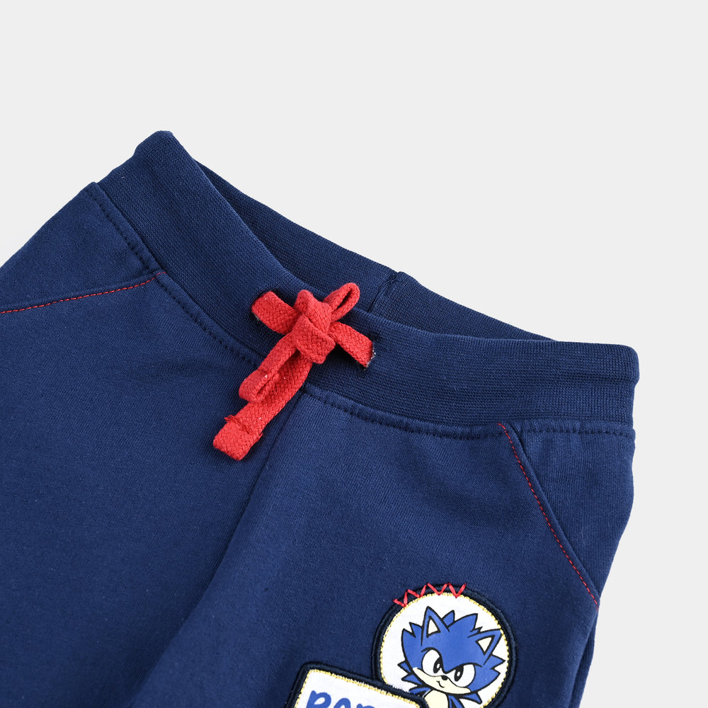 Infant Boys Cotton Terry Pyjama-Navy Blue