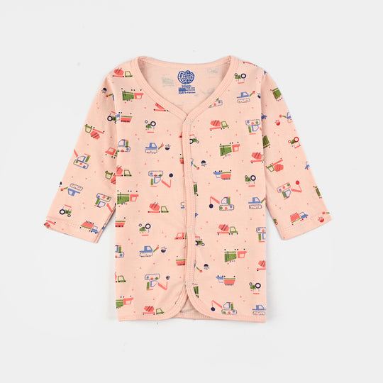 Infant Unisex Night Suit 3Pcs Set-Pink