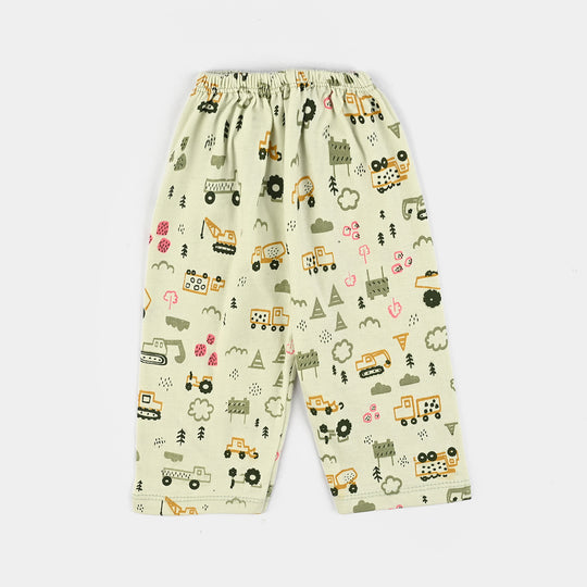 Infant Unisex Night Suit 3Pcs Set-Green